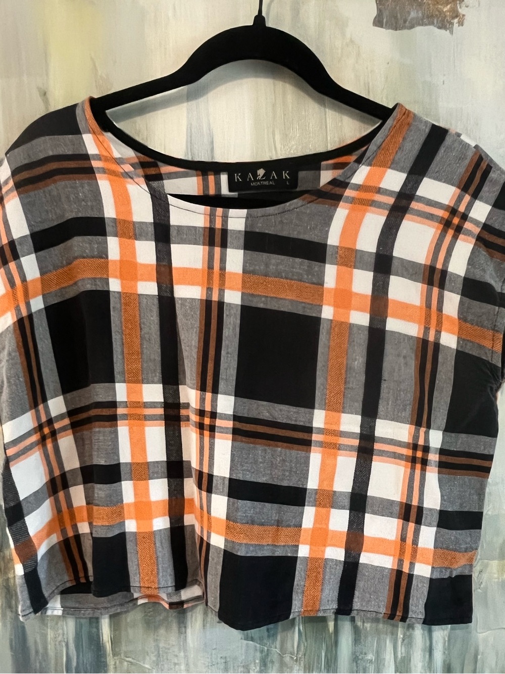 KAZAK Montreal Plaid Cropped Top – Size Large